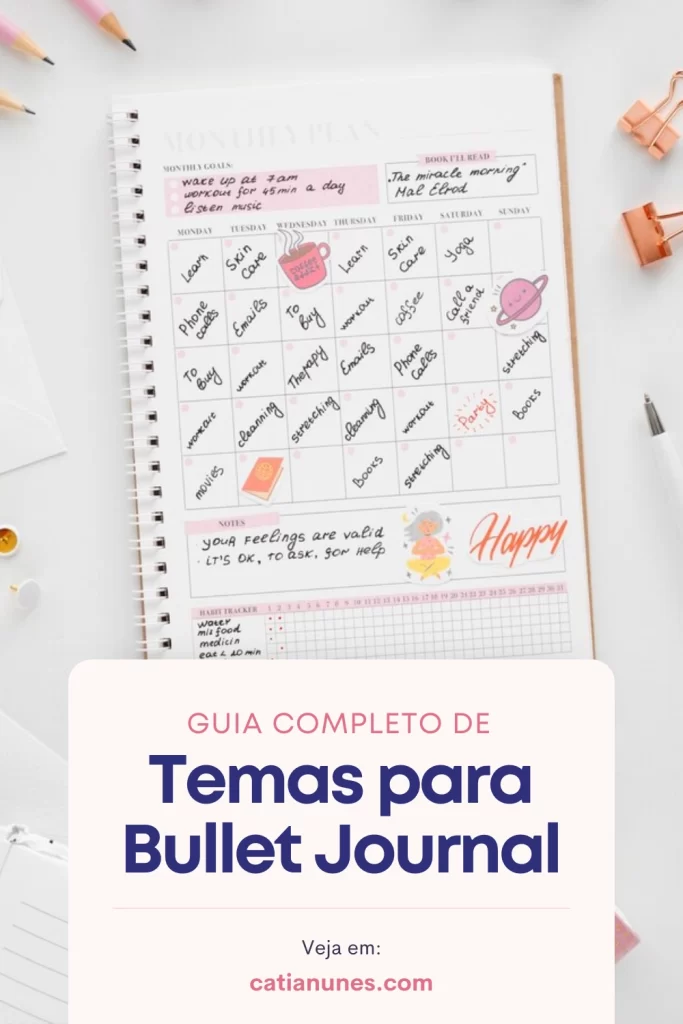 Guia Completo de Temas para Bullet Journal 9 guia completo de temas para bullet journal pinterest